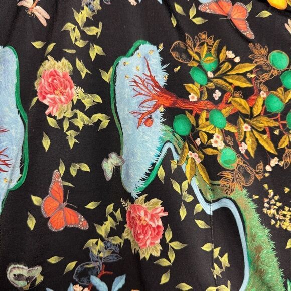 Free People HAH black floral butterfly tree tie swimsuit top size small NEW - Picture 3 of 9